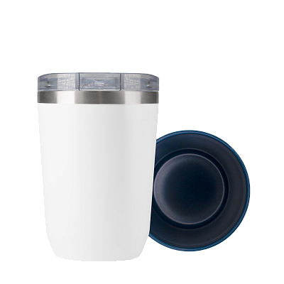 Термокружка вакуумная с керамическим покрытием Арктик (Arctic), белый/синий (Белый, синий)