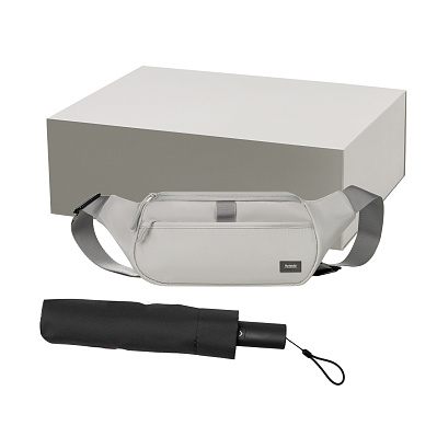 Подарочный набор Boston, Filton  (поясная сумка, зонт) (Серый)