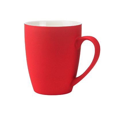 Кружка Elegante, софт-тач, 350мл,  красная-S (Красный)