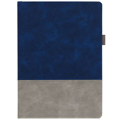 Ежедневник Horizon, недатированный  с синим (Серый)