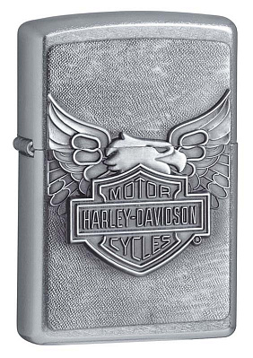 Зажигалка ZIPPO Harley-Davidson®, с покрытием Street Chrome™, латунь/сталь, серебристая, 38x13x57 мм (Серебристый)