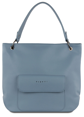 Сумка-хобо BUGATTI Almata, голубая, полиуретан, 41х11х32 см
