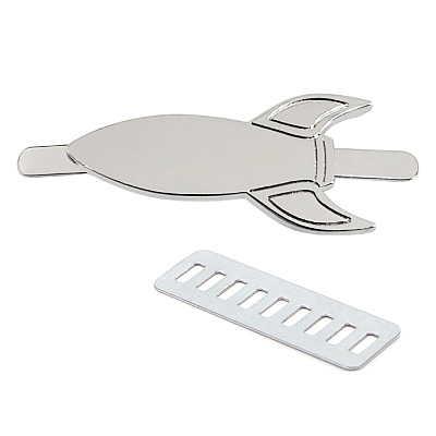 Шильд металлический - ракета (Серебристый)