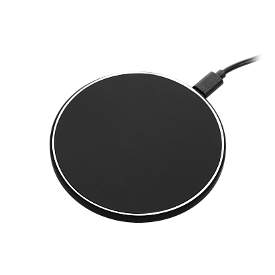 Беспроводное зарядное устройство с подсветкой 15W Auris, черное (Чёрный)