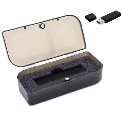 Флешка Loon 16 Гб в футляре, черная (Чёрный)