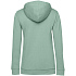 Толстовка с капюшоном женская Hoodie, серо-зеленая - Фото 2