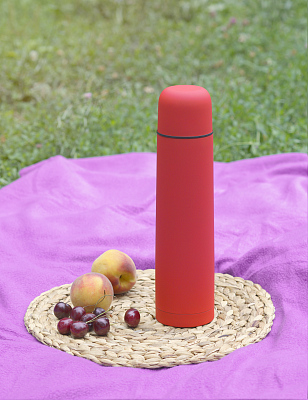 Термос "Родос", покрытие soft touch, 1 л., красный