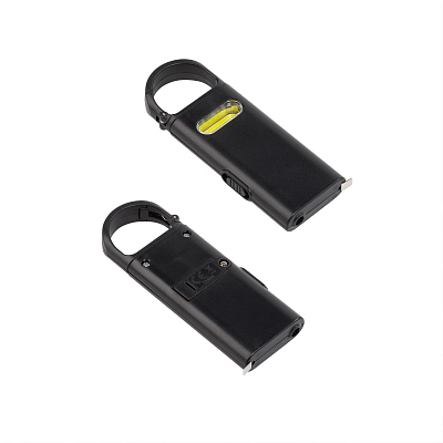 Фонарик "Spark" с рулеткой и карабином, черный (Чёрный) Фонарик "Spark" с рулеткой и карабином, черный (Чёрный)