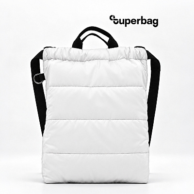 Рюкзак Superbag Bubble, стёганый, с внутренним карманом и креплением (карабин) (белый) (Белый)