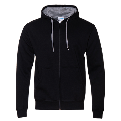 Толстовка мужская STAN с капюшоном на молнии футер с начёсом 280, 17 (Чёрный)