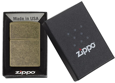 Зажигалка ZIPPO, с покрытием Anitque Brass™, латунь/сталь, матовая, 38x13x57 мм