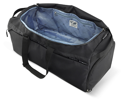 Сумка дорожная BUGATTI Blanc Delight, чёрная, нейлон RPET600D/тарпаулин/полиэстер, 67х32х29 см, 55 л