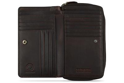 Кошелек KLONDIKE RUSH «Ava», натуральная кожа в темно-коричневом цвете, 16 х 10 х 3 см