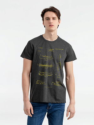 Футболка приталенная Old Patents. Knife, черный меланж (Чёрный)