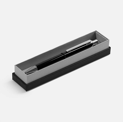 Ручка шариковая Arvent Glossy в футляре, черная (Чёрный)