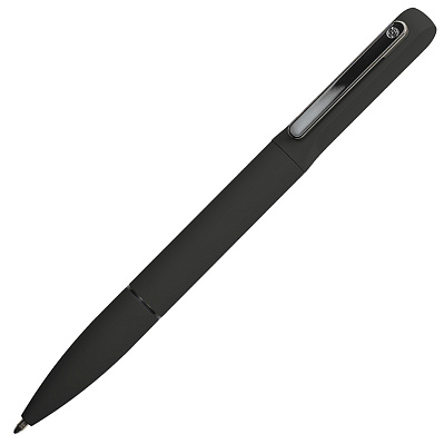 Ручка шариковая NEO с подсветкой после гравировки, soft touch (Черный, серебристый)
