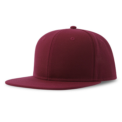 Бейсболка "SNAP BACK-S", 6 клиньев, пластиковая застежка (Темно-красный)