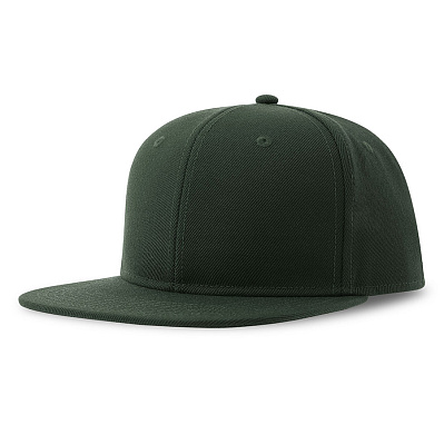 Бейсболка "SNAP BACK-S", 6 клиньев, пластиковая застежка (Темно-зеленый)