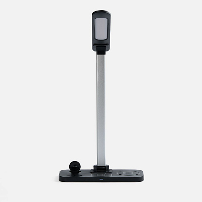 Настольная лампа с беспроводной зарядкой Power Light, черная