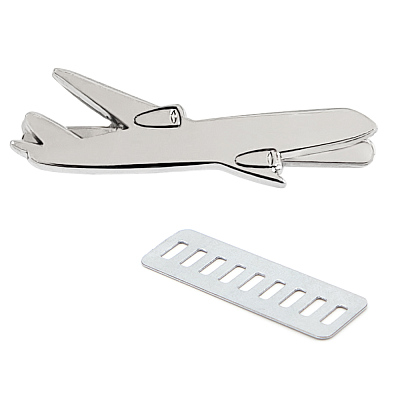 Шильд металлический - самолет (Серебристый)