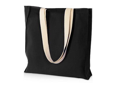 Сумка Donny из  хлопка 250г/м2 с донной складкой и парусиновыми ручками (Чёрный)