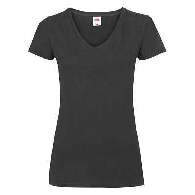 Футболка женская "Lady-Fit V-Neck T" (Черный)