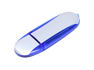USB 2.0- флешка промо на 64 Гб овальной формы (Синий)