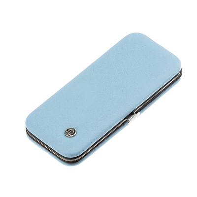 Маникюрный набор GD, 5 пр. Футляр: искусственная кожа, цвет серо-голубой