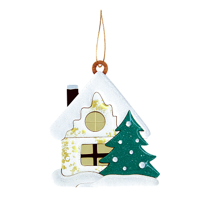 Ёлочная игрушка Домик (белый) (Белый)