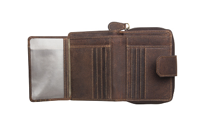 Бумажник женский KLONDIKE «Wendy», натуральная кожа в темно-коричневом цвете, 10 х 13,5 см