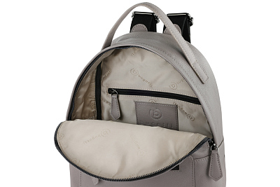 Рюкзак женский BUGATTI Bella, бежевый, воловья кожа/полиэстер, 24,5х12х27 см