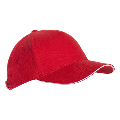 Бейсболка с кантом STAN 5 клиньев хлопок 280, 11K (Красный)