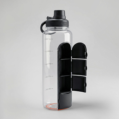 Спортивная бутылка для воды Electrolyte, 1200 мл, тритан (Чёрный)