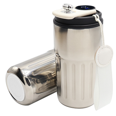 Термокружка Ashly To Go, серебристая/белая (Серебристый/белый)