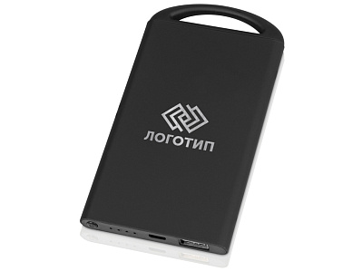 Внешний аккумулятор Shine с зеркальной гравировкой, 4000 mAh (Черный)