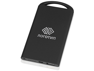 Внешний аккумулятор Shine с зеркальной гравировкой, 4000 mAh (Черный)