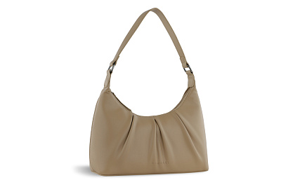 Сумка женская наплечная маленькая BUGATTI Mila, песочная, полиуретан, 28 x 9 x 14/21 см (Коричневый)