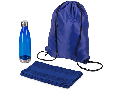 Спортивный набор с бутылкой и полотенцем Beginner (Синий)