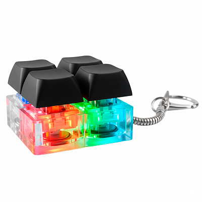 Брелок Press Anti Stress с LED подсветкой (фонарик), черный (Чёрный)