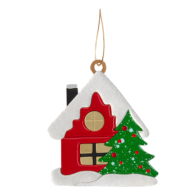 Ёлочная игрушка Домик (красный) (Красный)