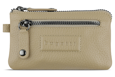 Ключница BUGATTI Elsa, песочного цвета, воловья кожа/полиэстер, 12,5х0,5х7 см