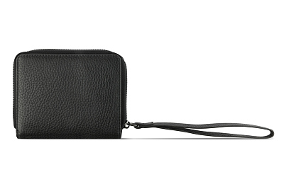 Кошелёк женский BUGATTI Elsa, с защитой данных RFID, чёрный, воловья кожа/полиэстер, 11х2,5х9 см