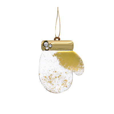 Ёлочная игрушка Варежка (белый с золотым ) (Белый с золотым) Ёлочная игрушка Варежка (белый с золотым ) (Белый с золотым)