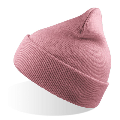 Шапка вязаная  двойная Wind-S (Светло-розовый)