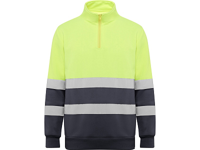 Свитшот ворот на молнии Spica, мужской (Свинцовый/неоновый желтый)