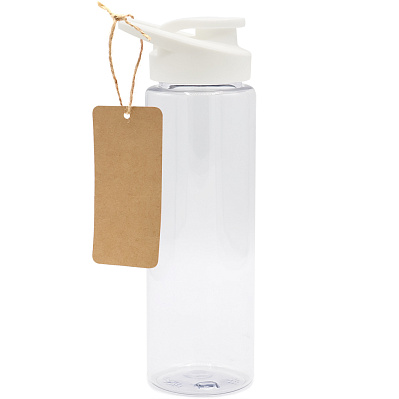 Пластиковая бутылка Ronny To Go с биркой, белая (Белый) Пластиковая бутылка Ronny To Go с биркой, белая (Белый)