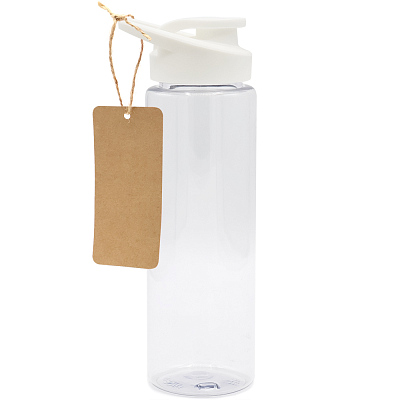 Пластиковая бутылка Ronny To Go с биркой, белая (Белый)