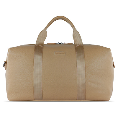 Сумка дорожная BUGATTI Elsa, песочного цвета, воловья кожа/полиэстер, 47х22х24/30 см