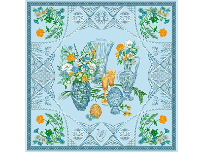 Платок Мелодия хрусталя (Голубой)