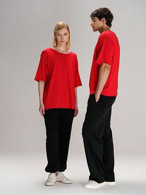 Футболка оверсайз унисекс Vozduh, красная (Красный)